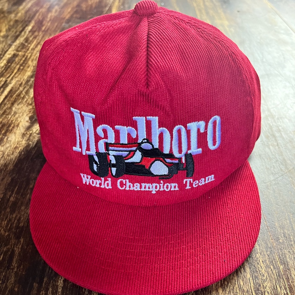 Marlboro racing corduroy embroidered snap back hat